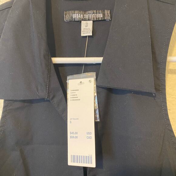 Urban Outfitters Black Party Girl Collared Top Size Small NWT - Picture 3 of 7